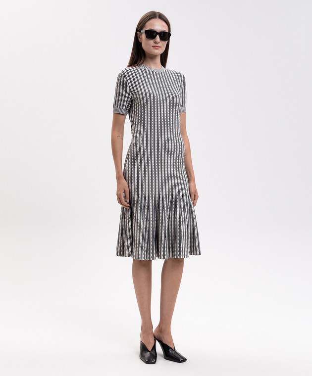 Alexander McQueen Сукня кольору айворі в смужку 876347Q1BH0 зображення 2
