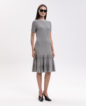 Alexander McQueen Платье цвета айвори в полоску 876347Q1BH0