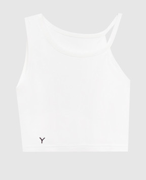 Y`S Yamamoto Білий топ з вишивкою монограми YKT01060