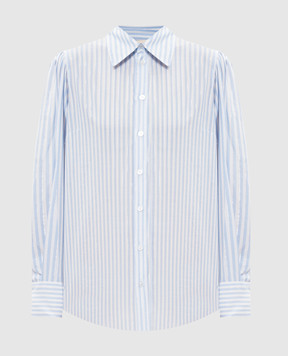 Twinset Блакитна сорочка в смужку з люрексом 261TE2081