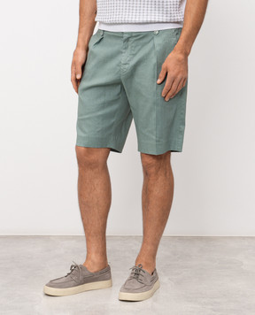 Stefano Ricci Зелені шорти з льоном M1T6100180LCTL1U