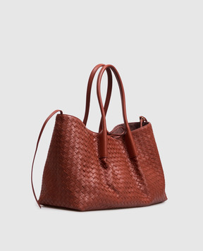 Bottega Veneta Терракотовая кожаная сумка-тоут Pinacoteca 817166V5AG1