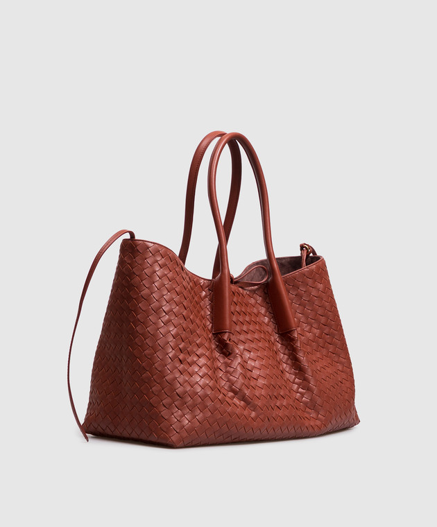 Bottega Veneta Терракотовая кожаная сумка-тоут Pinacoteca 817166V5AG1 изображение 3