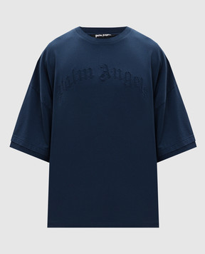 Palm Angels Синяя футболка с логотипом PMAA10QS26JER001