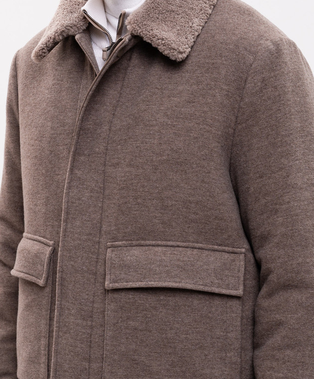 Canali Коричнева куртка з вовни та кашеміру SG03517O41108 зображення 5