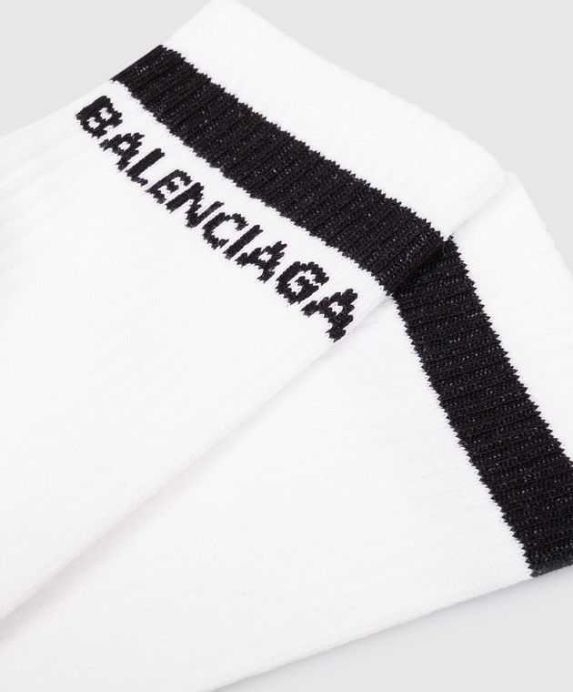 Balenciaga Білі шкарпетки з візерунком логотипа A001O94F1B5 зображення 2