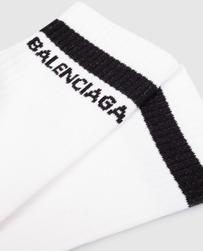 Balenciaga Белые носки с узором логотипа A001O94F1B5