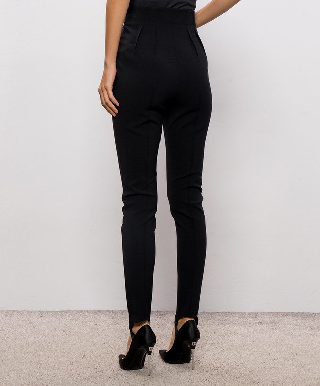 Thierry Mugler Черные брюки с шерстью со штрипками COM1PA05331035 изображение 4