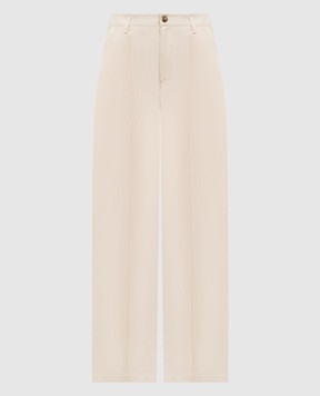 Woolrich Штани кольору айворі з льоном CFWWTR2025FRUT3043