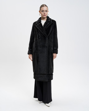 Twinset Черное двубортное пальто 252TT2152