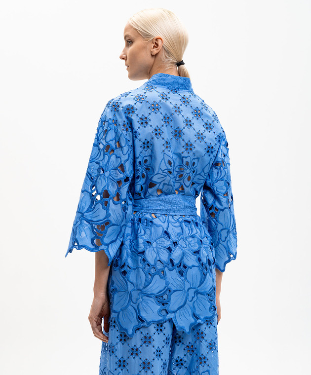 Ermanno Scervino Life Синє ажурне кімоно з вишивкою D484Q608QYD зображення 4