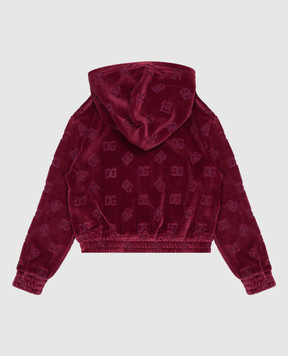 Dolce&Gabbana Детская бардовая бархатная спортивная куртка L5JWDLFJ7DL26