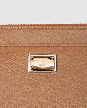 Dolce&Gabbana Коричневый кожаный картхолдер Dauphine BI1261A1001