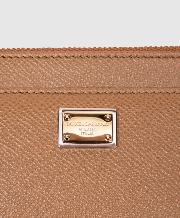 Dolce&Gabbana Коричневый кожаный картхолдер Dauphine BI1261A1001 изображение 3