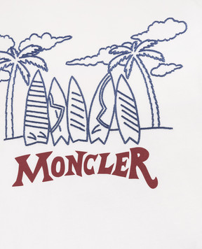 Moncler ENFANT Детский синий костюм с вышивкой L19548M0001589AFV