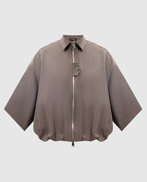 Kiton Коричнева куртка з вовни і шовку з короткими рукавами D61507K0910G