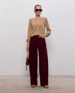 Twinset Коричневый кардиган с кашемиром 262TP3023