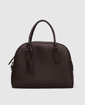 The Row Коричневая кожаная сумка-тоут India с логотипом W1595L129