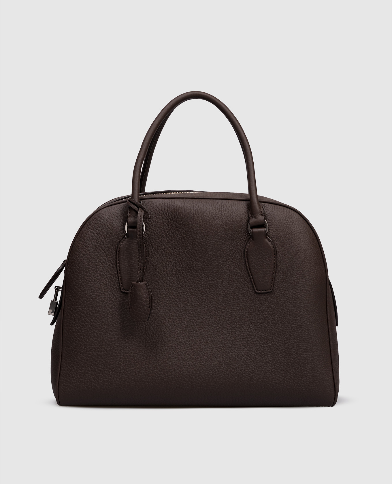 Коричневая кожаная сумка-тоут India с логотипом