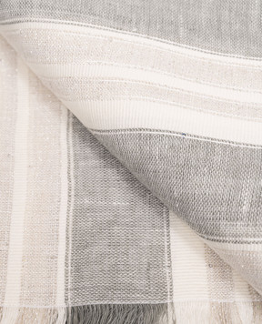 Peserico Сірий шарф з льоном в смужку S31546C0CC827