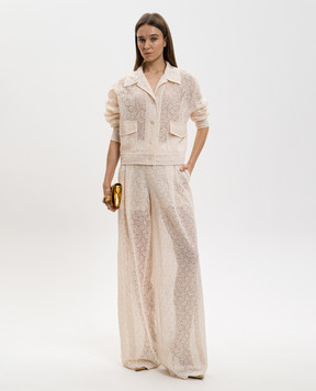 Ermanno Scervino Бежевый жакет из кружева D482I354EQF