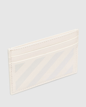 Off-White Бежевий шкіряний картхолдер Diag OWND04DS26LEA001