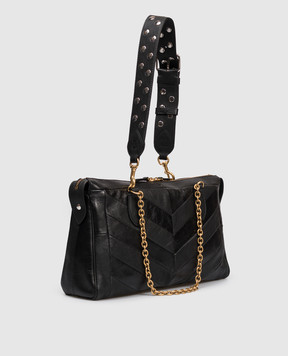 Valentino Черная кожаная сумка Panthea с кристаллами Swarovski 7W0B0S70UYF
