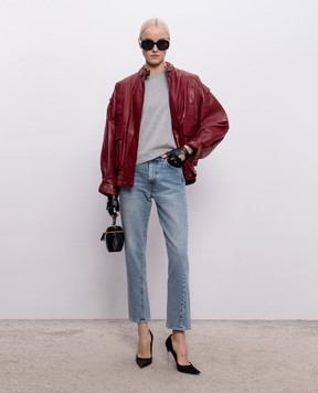 Balmain Серая футболка с шелком GF0ALB30KJ53