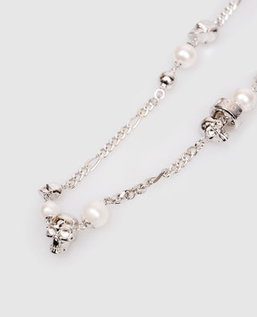 Alexander McQueen Серебристая цепочка с черепами с палладиевым покрытием 836692J16PA