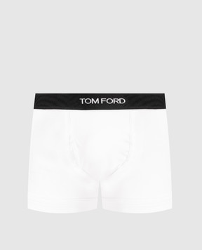Tom Ford Белые трусы-боксеры с контрастным логотипом T4LC31040