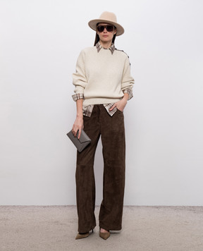 Brunello Cucinelli Бежевий светр з паєтками MDV745800P