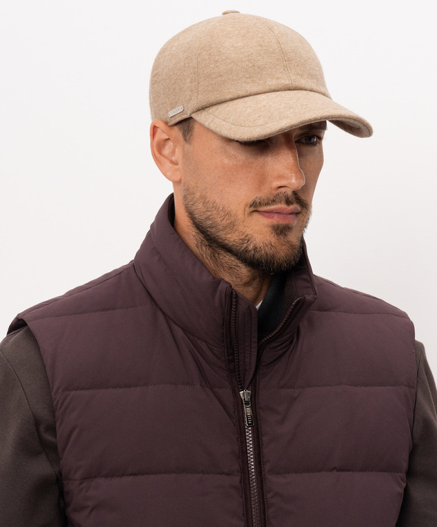 Enrico Mandelli Бежевая кепка из кашемира CAP4015428 изображение 2