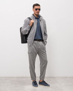 Brunello Cucinelli Синее поло с эмблемой ME8548788