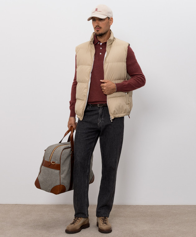 Brunello Cucinelli Бордове поло з кашеміру M2200295 зображення 2