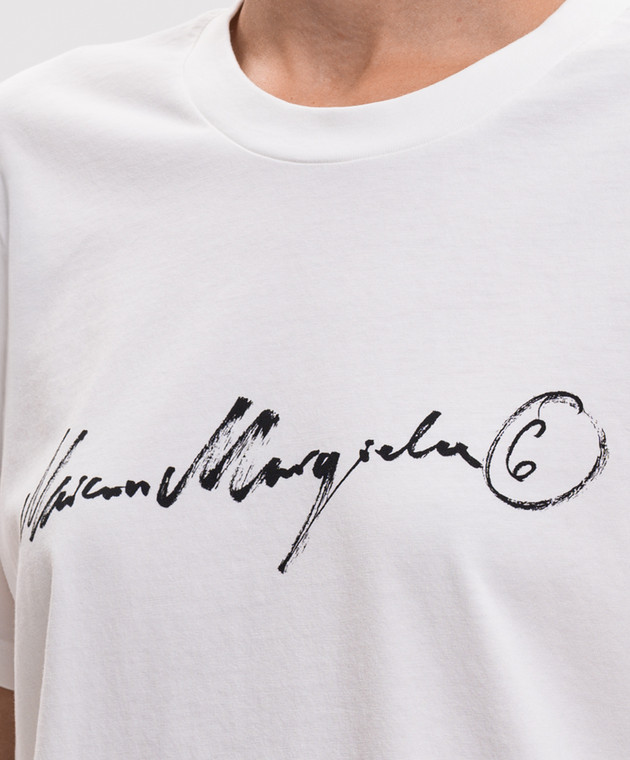 Maison Margiela MM6 Белая футболка с принтом логотипа S52GC0368M20258 изображение 5