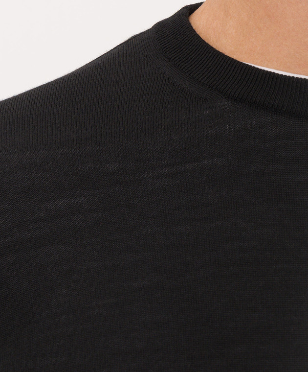 Cashmere&Whiskey Чорний джемпер з вовни MU8121318541R зображення 5