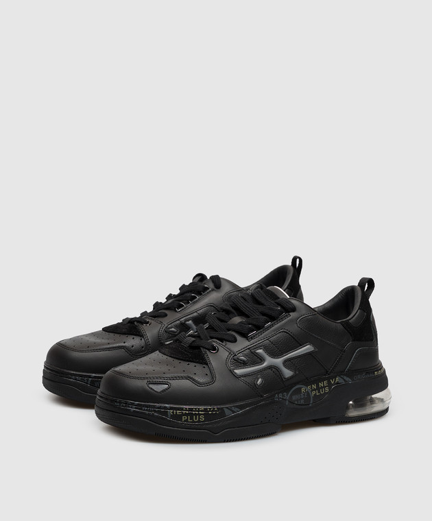 Premiata Черные кожаные кроссовки Drake DRAKE изображение 2