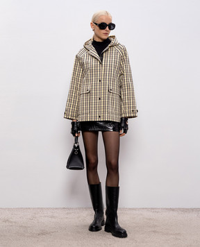 Yves Salomon Army Бежевая куртка в клетку 26EFV02670L10W
