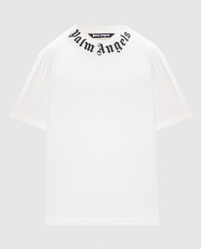 Palm Angels Футболка цвета айвори с контрастным логотипом PMAA109S26JER008