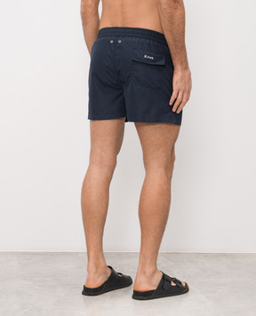 Kiton Сині шорти для плавання з вишивкою логотипа UCOM2CK0741H