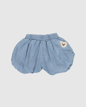 Palm Angels Дитячі сині шорти з нашивкою PGX8001S26DEN001