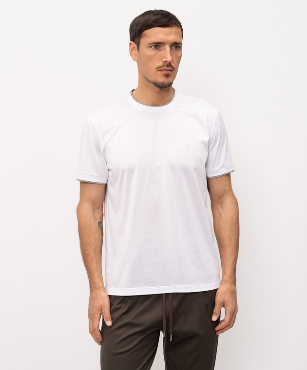 Bilancioni Белая футболка с эффектом наложения слоев BE26T1GBE2 изображение 3