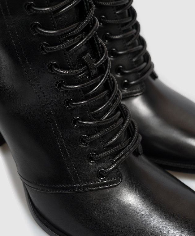 Dolce&Gabbana Черные кожаные сапоги CU1361A3T95 изображение 5