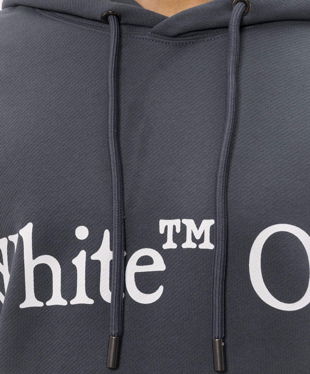 Off-White Синие худи с контрастным логотипом 44MBB12NF26F009 изображение 5