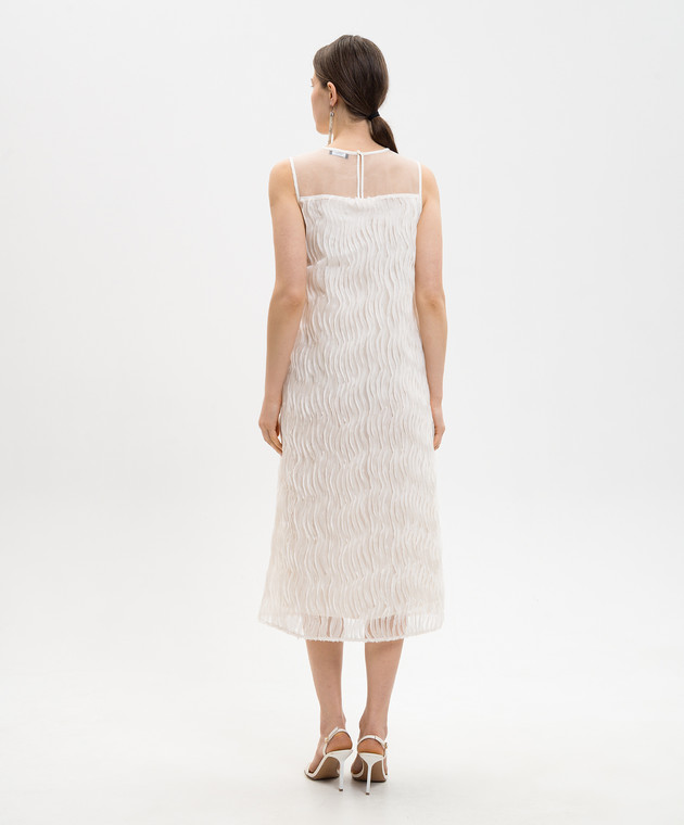 Peserico Сукня з фігурними аплікаціями кольору айворі E0202803703 зображення 3