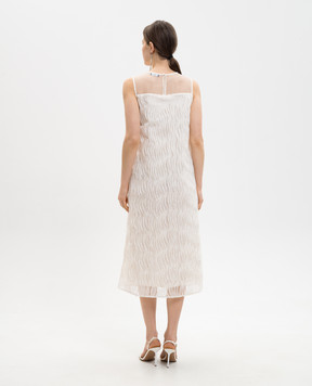 Peserico Платье с фигурными аппликациями цвета айвори E0202803703