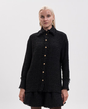 Balmain Чорна твідова сорочка HF1HD005XM07