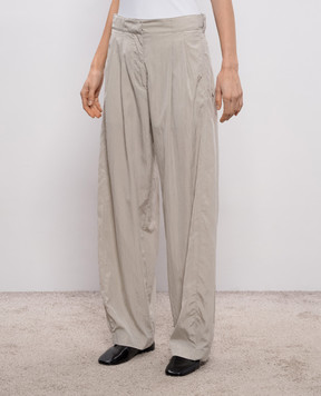 The Row Серые штаны Iven с шелком 10831W4403