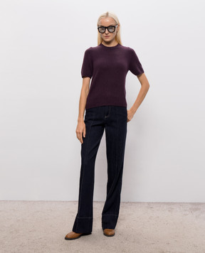 Allude Фиолетовый вязаный топ из кашемира 26511235