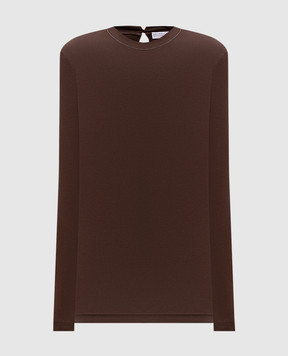 Brunello Cucinelli Коричневый лонгслив с цепочкой мониль MPTC8BJ300